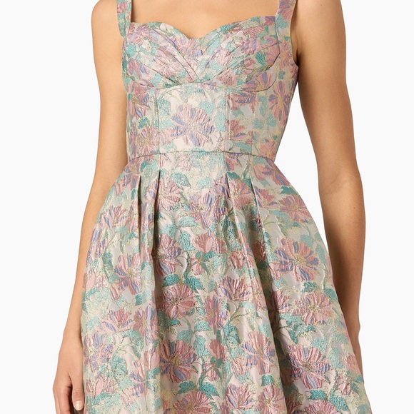 Shoshanna Pastel Floral Midi Dress - Picture 3 of 5
